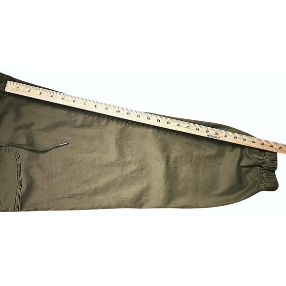 NWT Flamingals Drawstring Stretch Mid-Rise Joggers Army Green Women's XL - Picture 4 of 7